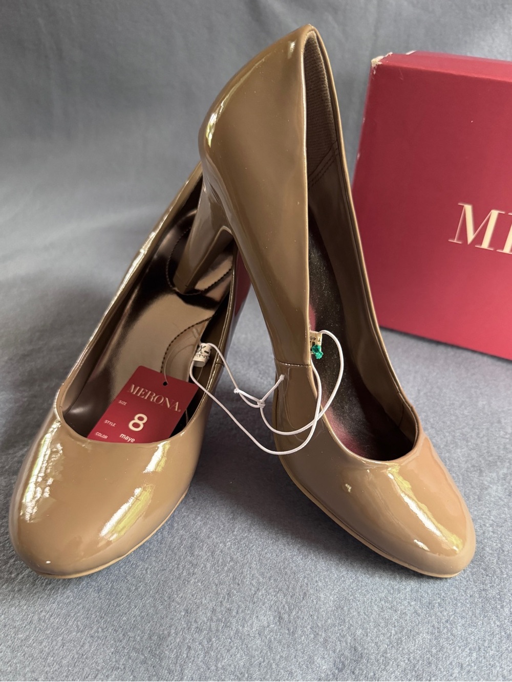 Patent Pump in Taupe Brown